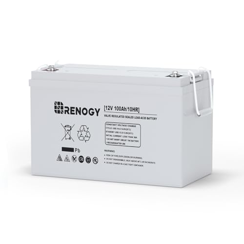 Renogy Deep Cycle AGM 12 Volt 100Ah Battery, 3% Self-Discharge Rate,...