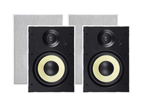 Monoprice - 134709 2 Way in-Wall Speakers - 8 Inch (Pair) with Aramid...