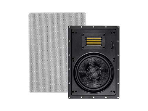 Monoprice 2-Way Carbon Fiber In-Wall Speakers - 8 Inch (Pair) With...