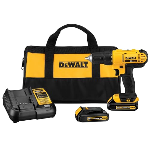 DEWALT 20V Max Cordless Drill/Driver Kit, Includes 2 Batteries and...