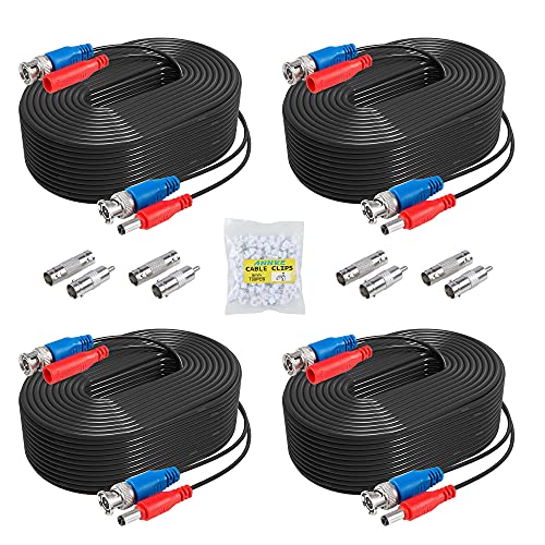 ANNKE 4 Pack 30M/100ft All-in-One Video Power Cables, BNC Extension...