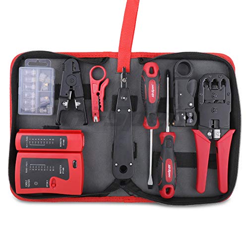 Hi-Spec 9 Piece Network Cable Testing & Wiring Repair Tool Kit. Remote...